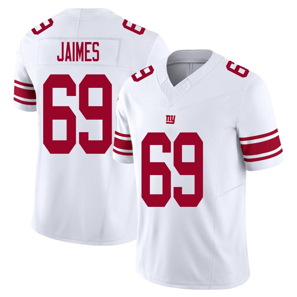 New York #69 Jaimes Player Football V Neck Short Sleeve White Jersey Brenden For Men Youth Women Gift
