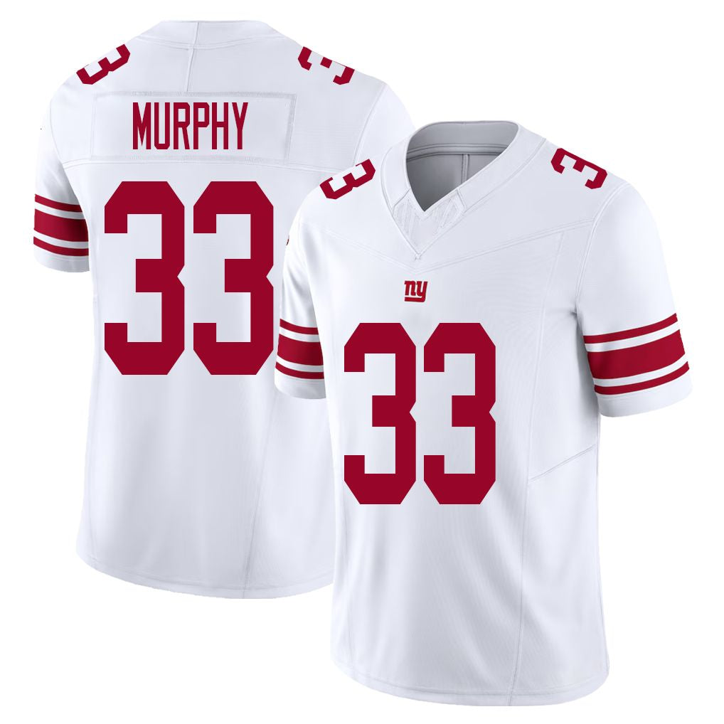 New York #33 Murphy Player Football V Neck Short Sleeve White Jersey Caleb For Men Youth Women Gift
