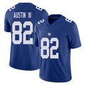 New York #82 Calvin Player Football V Neck Short Sleeve Royal Jersey Austin III For Men Youth Women Gift