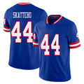 New York #44 Cam Player Football V Neck Short Sleeve Royal Jersey Skattebo For Men Youth Women Gift