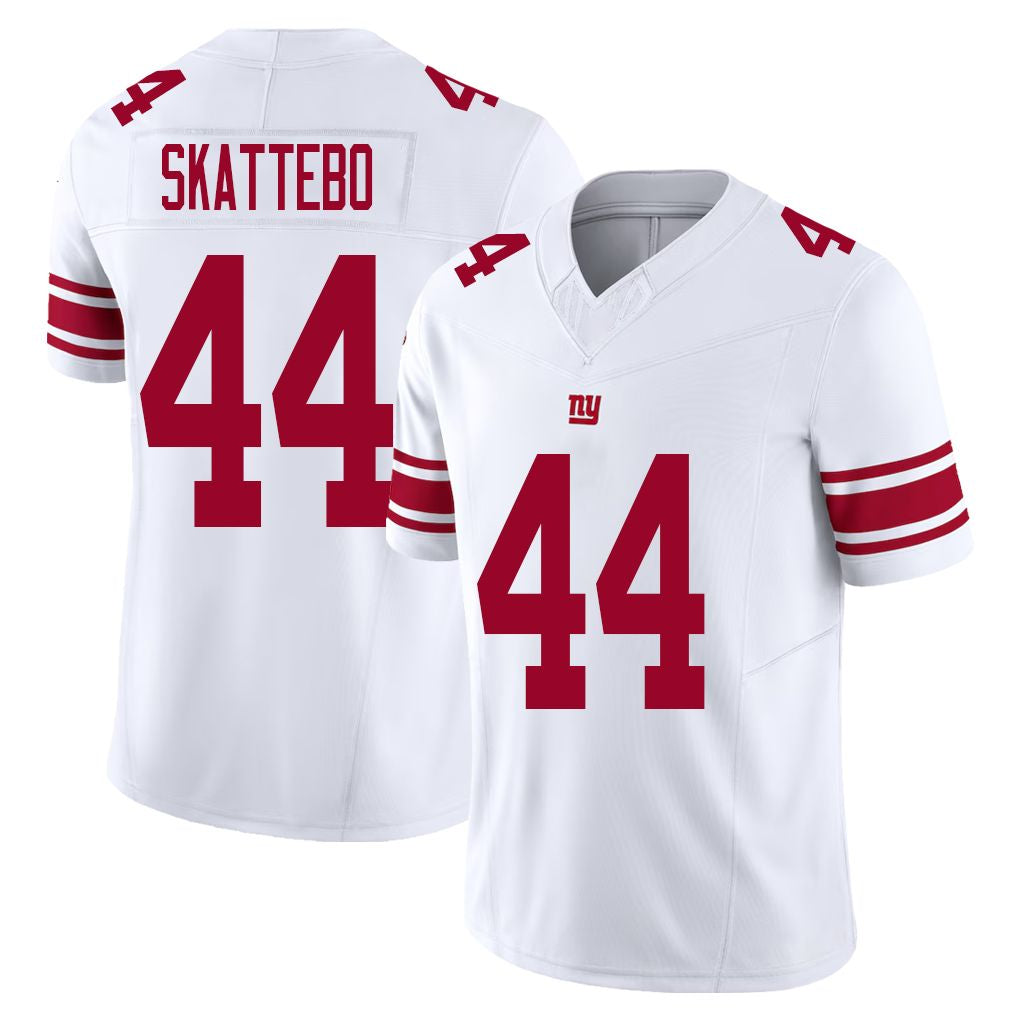 New York #44 Skattebo Player Football V Neck Short Sleeve White Jersey Cam For Men Youth Women Gift