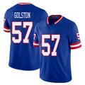 New York #57 Chauncey Player Football V Neck Short Sleeve Royal Jersey Golston For Men Youth Women Gift