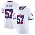 New York #57 Golston Player Football V Neck Short Sleeve White Jersey Chauncey For Men Youth Women Gift