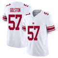 New York #57 Golston Player Football V Neck Short Sleeve White Jersey Chauncey For Men Youth Women Gift
