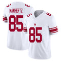 New York #85 Manhertz Player Football V Neck Short Sleeve White Jersey Chris For Men Youth Women Gift
