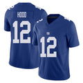 New York #12 Colton Player Football V Neck Short Sleeve Royal Jersey Hood For Men Youth Women Gift