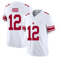 New York #12 Hood Player Football V Neck Short Sleeve White Jersey Colton For Men Youth Women Gift