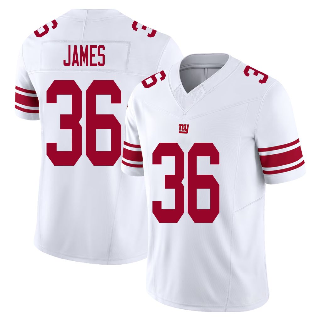 New York #36 James Player Football V Neck Short Sleeve White Jersey DJ For Men Youth Women Gift