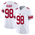New York #98 Reader Player Football V Neck Short Sleeve White Jersey DJ For Men Youth Women Gift