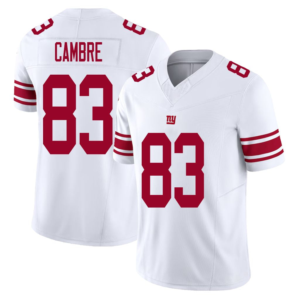 New York #83 Cambre Player Football V Neck Short Sleeve White Jersey Dalen For Men Youth Women Gift