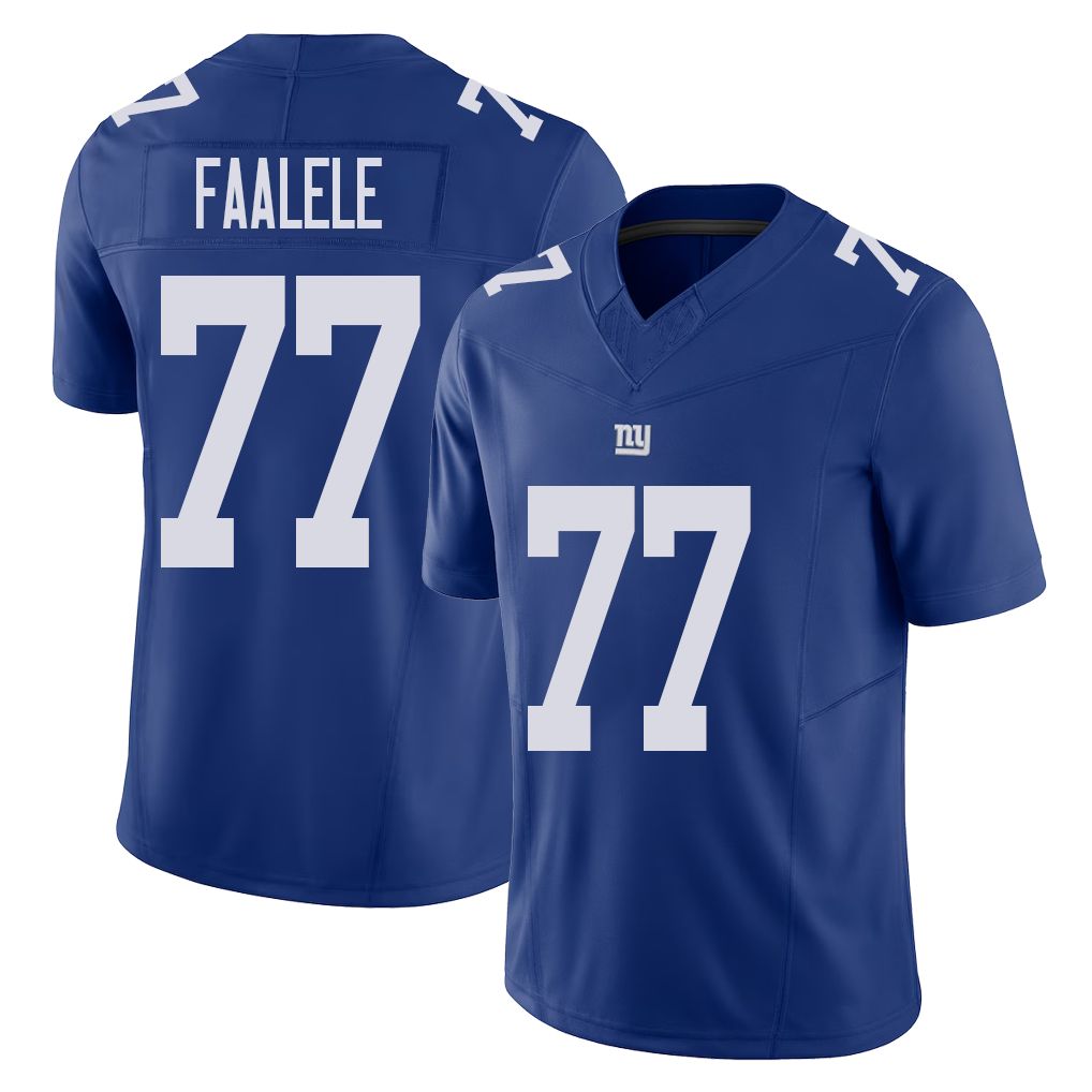 New York #77 Daniel Player Football V Neck Short Sleeve Royal Jersey Faalele For Men Youth Women Gift