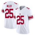 New York #25 Miller Player Football V Neck Short Sleeve White Jersey Dante For Men Youth Women Gift