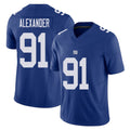 New York #91 Darius Player Football V Neck Short Sleeve Royal Jersey Alexander For Men Youth Women Gift