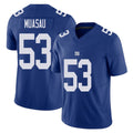 New York #53 Darius Player Football V Neck Short Sleeve Royal Jersey Muasau For Men Youth Women Gift