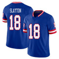 New York #18 Darius Player Football V Neck Short Sleeve Royal Jersey Slayton For Men Youth Women Gift