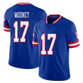 New York #17 Darnell Player Football V Neck Short Sleeve Royal Jersey Mooney For Men Youth Women Gift