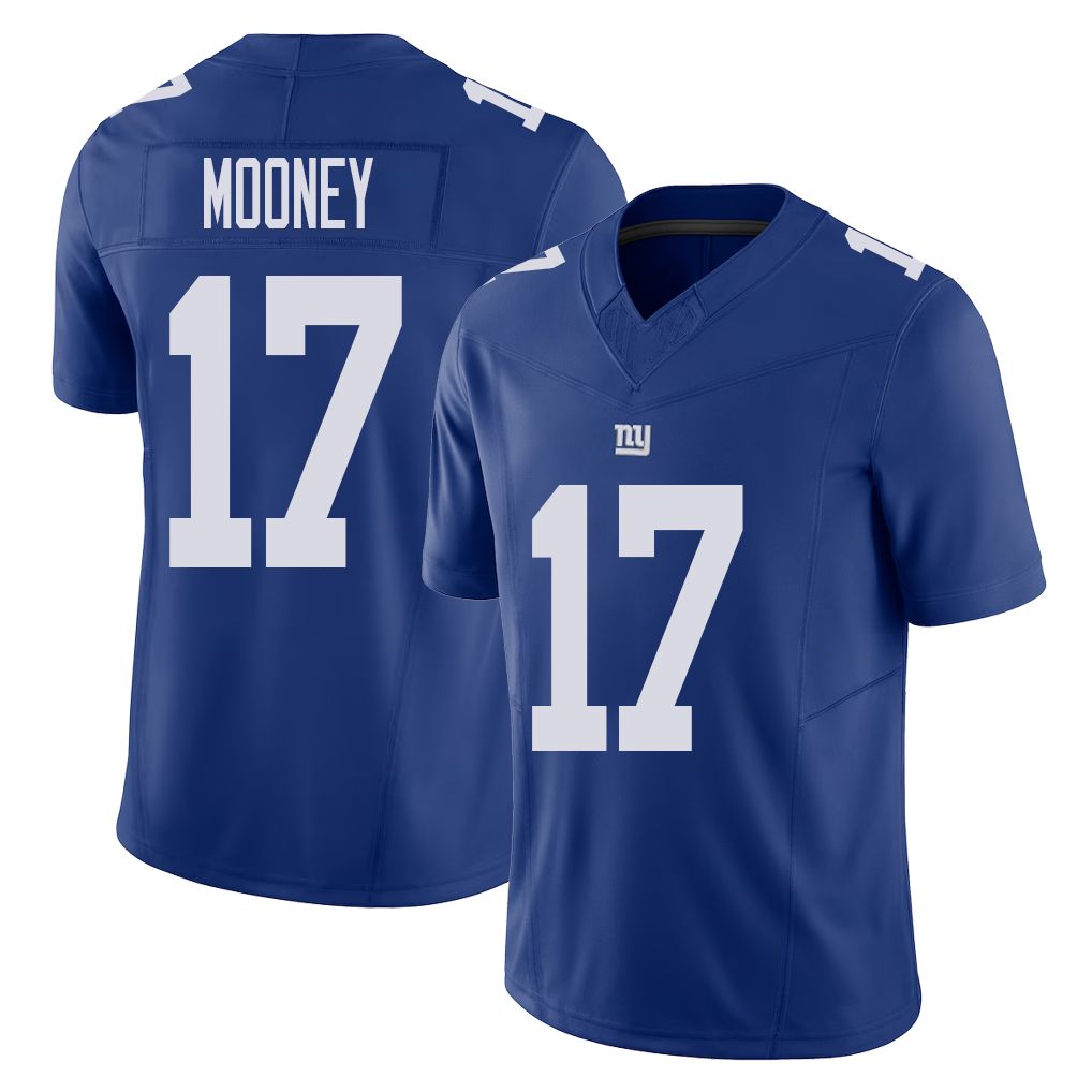 New York #17 Darnell Player Football V Neck Short Sleeve Royal Jersey Mooney For Men Youth Women Gift