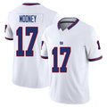 New York #17 Mooney Player Football V Neck Short Sleeve White Jersey Darnell For Men Youth Women Gift