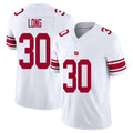 New York #30 Long Player Football V Neck Short Sleeve White Jersey David For Men Youth Women Gift