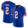 New York #2 Deonte Player Football V Neck Short Sleeve Royal Jersey Banks For Men Youth Women Gift