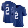New York #2 Deonte Player Football V Neck Short Sleeve Royal Jersey Banks For Men Youth Women Gift