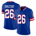 New York #26 Devin Player Football V Neck Short Sleeve Royal Jersey Singletary For Men Youth Women Gift