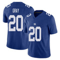 New York #20 Eric Player Football V Neck Short Sleeve Royal Jersey Gray For Men Youth Women Gift