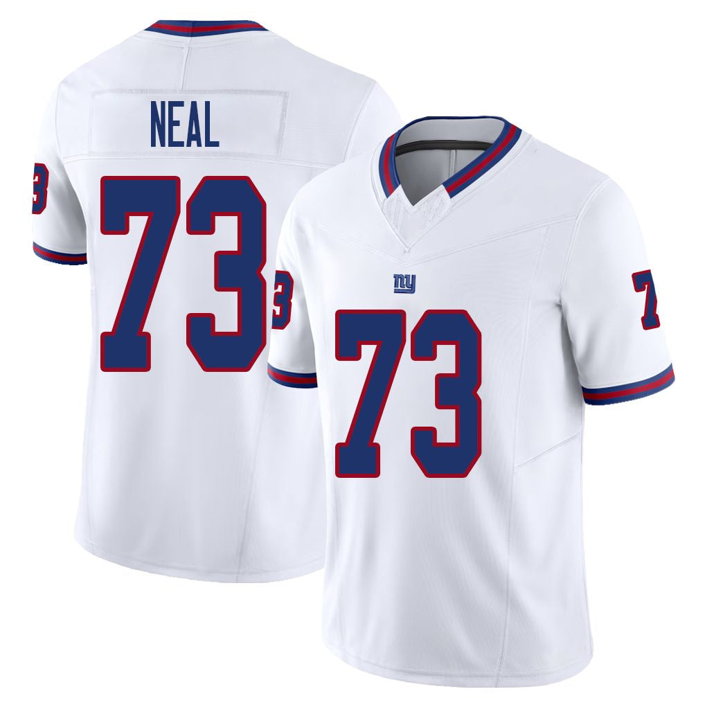 New York #73 Neal Player Football V Neck Short Sleeve White Jersey Evan For Men Youth Women Gift