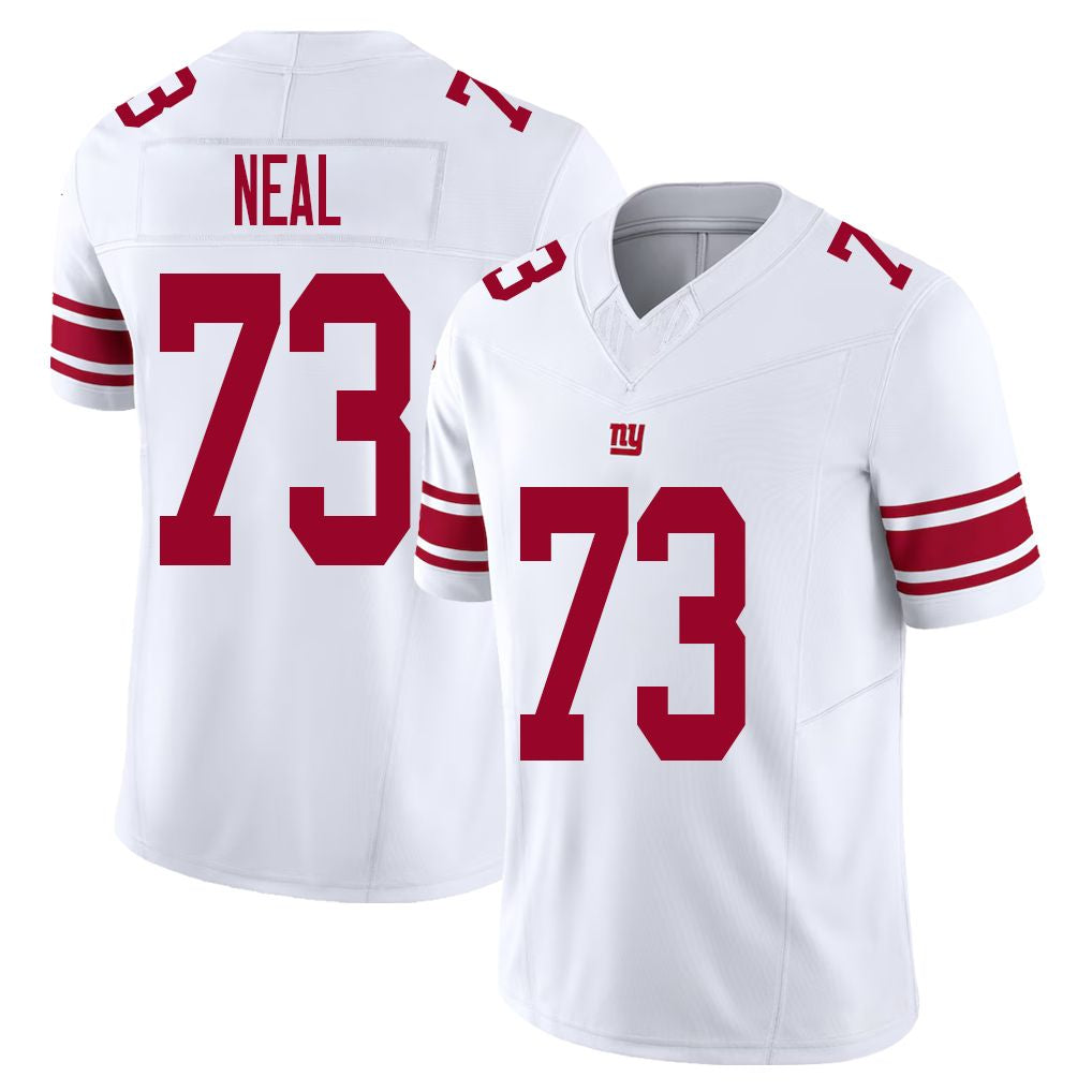 New York #73 Neal Player Football V Neck Short Sleeve White Jersey Evan For Men Youth Women Gift
