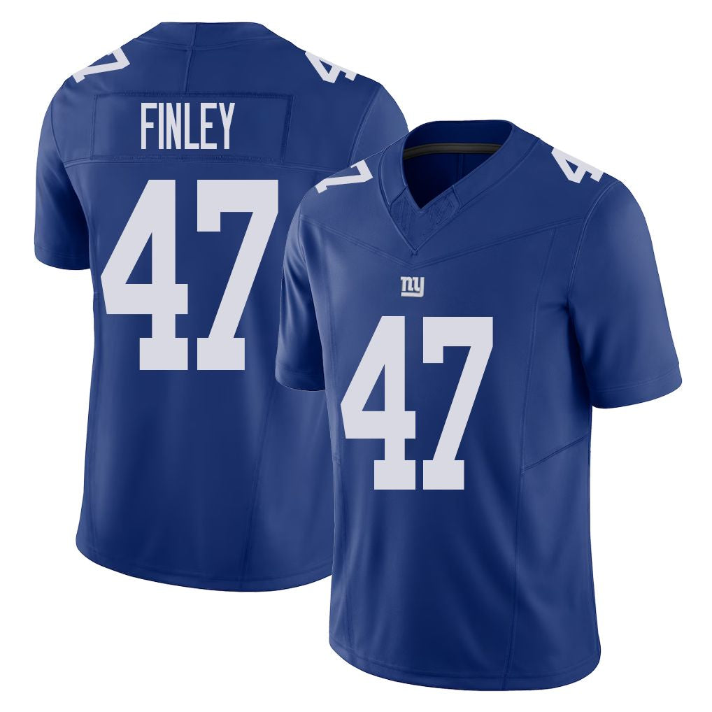 New York #47 Grant Player Football V Neck Short Sleeve Royal Jersey Finley For Men Youth Women Gift