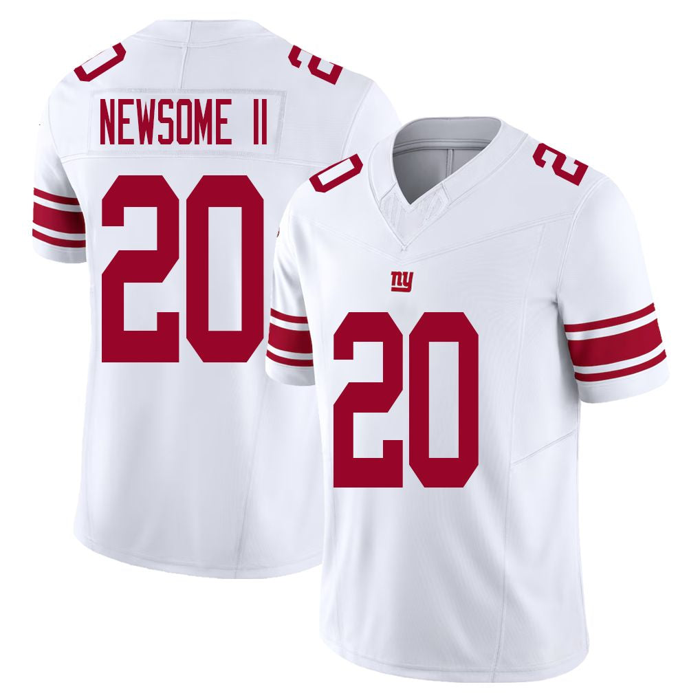 New York #20 Greg Player Football V Neck Short Sleeve White Jersey Newsome II For Men Youth Women Gift