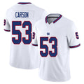 New York #53 Carson Player Football V Neck Short Sleeve White Jersey Harry For Men Youth Women Gift