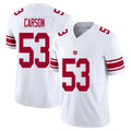 New York #53 Harry Player Football V Neck Short Sleeve White Jersey Carson For Men Youth Women Gift