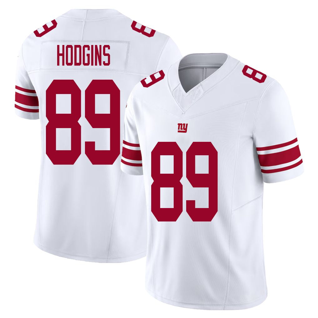 New York #89 Isaiah Player Football V Neck Short Sleeve White Jersey Hodgins For Men Youth Women Gift