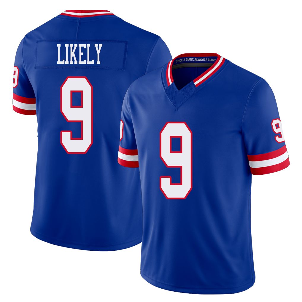 New York #9 Isaiah Player Football V Neck Short Sleeve Royal Jersey Likely For Men Youth Women Gift