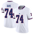 New York #74 Davis Player Football V Neck Short Sleeve White Jersey J.C. For Men Youth Women Gift