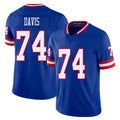 New York #74 J.C. Player Football V Neck Short Sleeve Royal Jersey Davis For Men Youth Women Gift