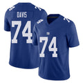New York #74 J.C. Player Football V Neck Short Sleeve Royal Jersey Davis For Men Youth Women Gift