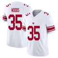 New York #35 JT Player Football V Neck Short Sleeve White Jersey Woods For Men Youth Women Gift
