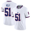New York #51 Kelly Player Football V Neck Short Sleeve White Jersey Jack For Men Youth Women Gift