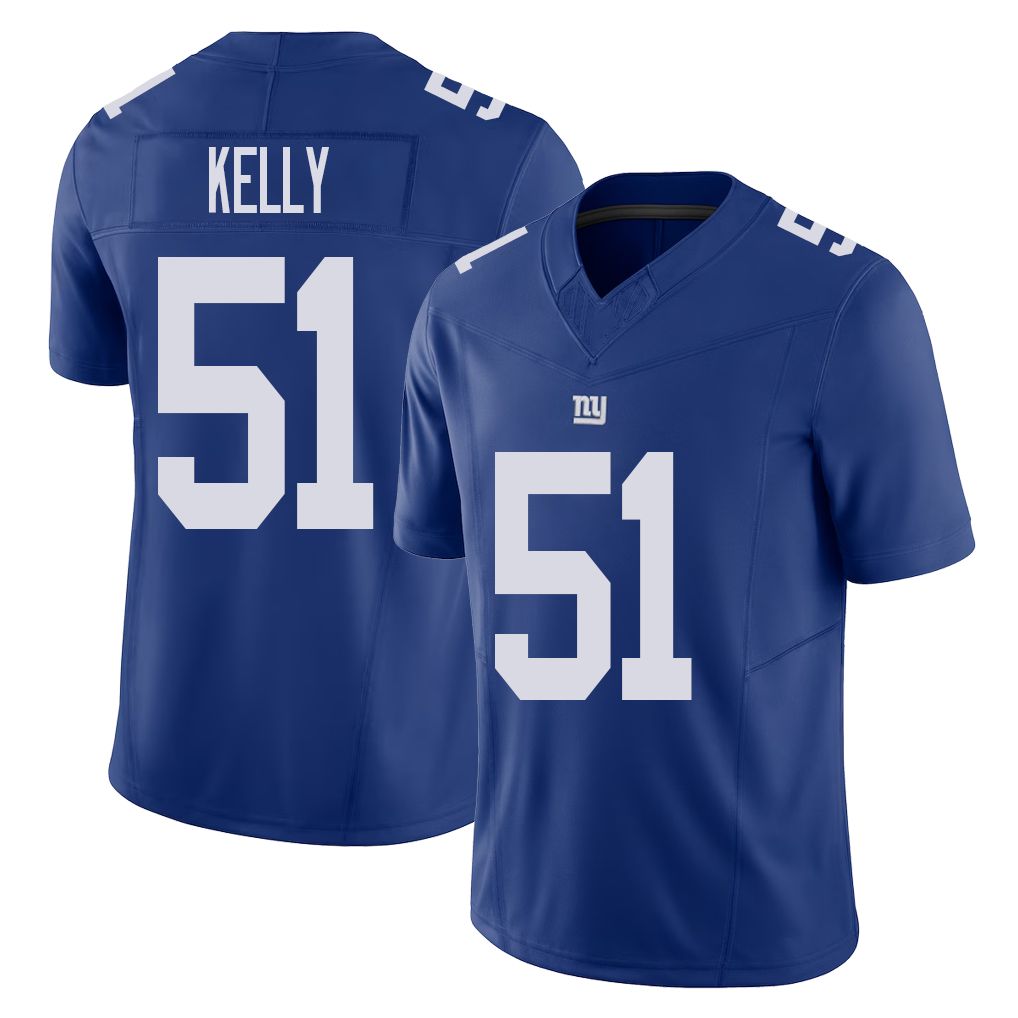New York #51 Jack Player Football V Neck Short Sleeve Royal Jersey Kelly For Men Youth Women Gift