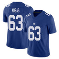 New York #63 Jake Player Football V Neck Short Sleeve Royal Jersey Kubas For Men Youth Women Gift