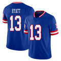 New York #13 Jalin Player Football V Neck Short Sleeve Royal Jersey Hyatt For Men Youth Women Gift
