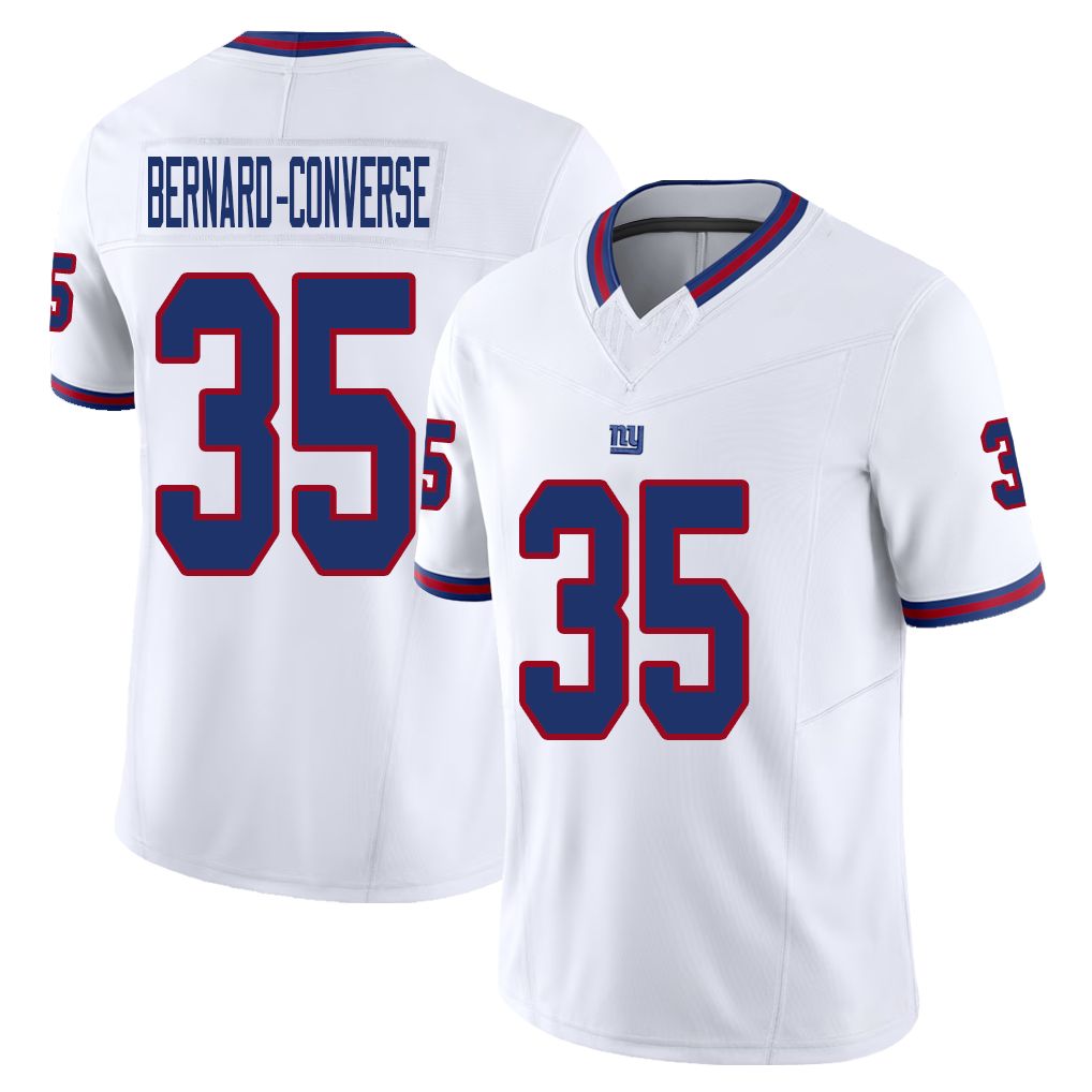 New York #35 Bernard-Converse Player Football V Neck Short Sleeve White Jersey Jarrick For Men Youth Women Gift