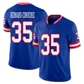 New York #35 Jarrick Player Football V Neck Short Sleeve Royal Jersey Bernard-Converse For Men Youth Women Gift