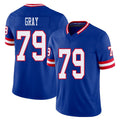 New York #79 Jarrod Player Football V Neck Short Sleeve Royal Jersey Gray For Men Youth Women Gift