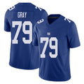New York #79 Jarrod Player Football V Neck Short Sleeve Royal Jersey Gray For Men Youth Women Gift