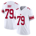 New York #79 Jarrod Player Football V Neck Short Sleeve White Jersey Gray For Men Youth Women Gift