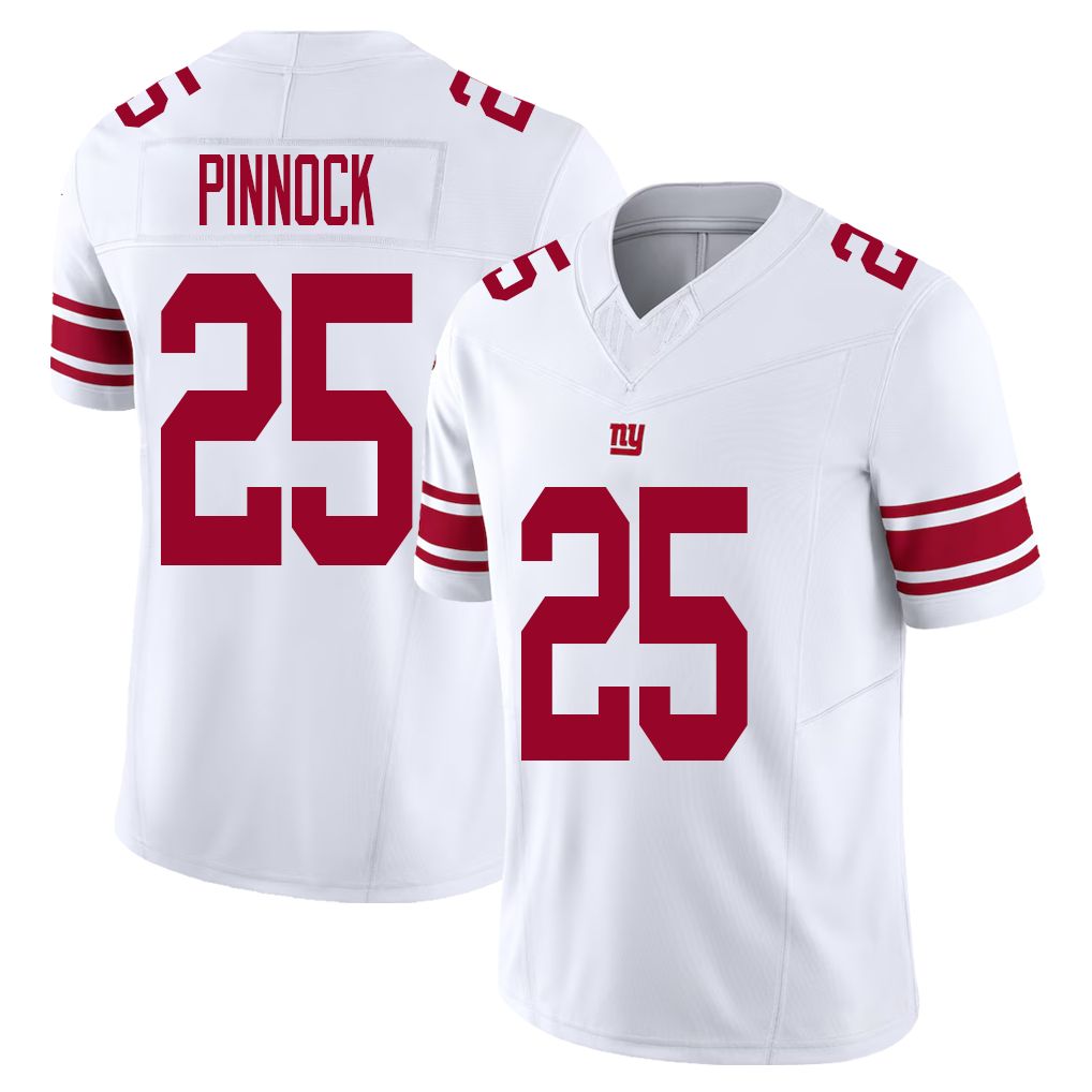 New York #25 Jason Player Football V Neck Short Sleeve White Jersey Pinnock For Men Youth Women Gift