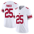 New York #25 Jason Player Football V Neck Short Sleeve White Jersey Pinnock For Men Youth Women Gift